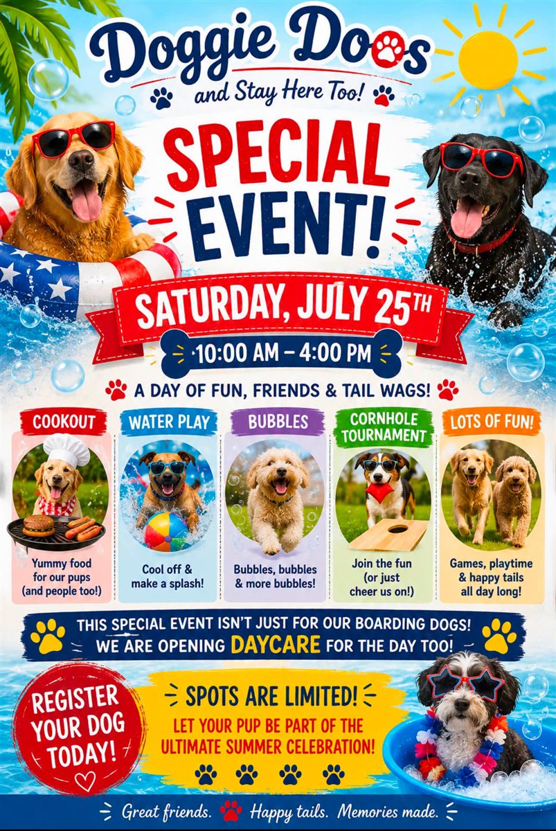 Doggie Doos special event flyer